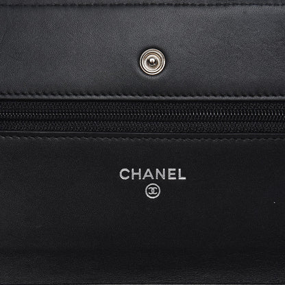 Chanel Patent Quilted Wallet On Chain WOC Black 6 of 9