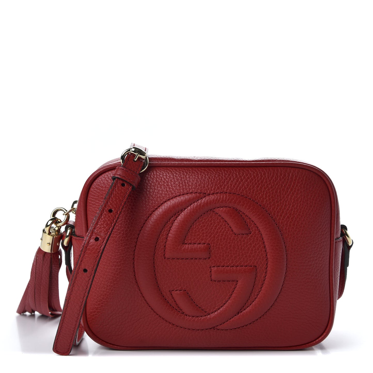 Pebbled Calfskin Small Soho Disco Bag Tabasco Red
