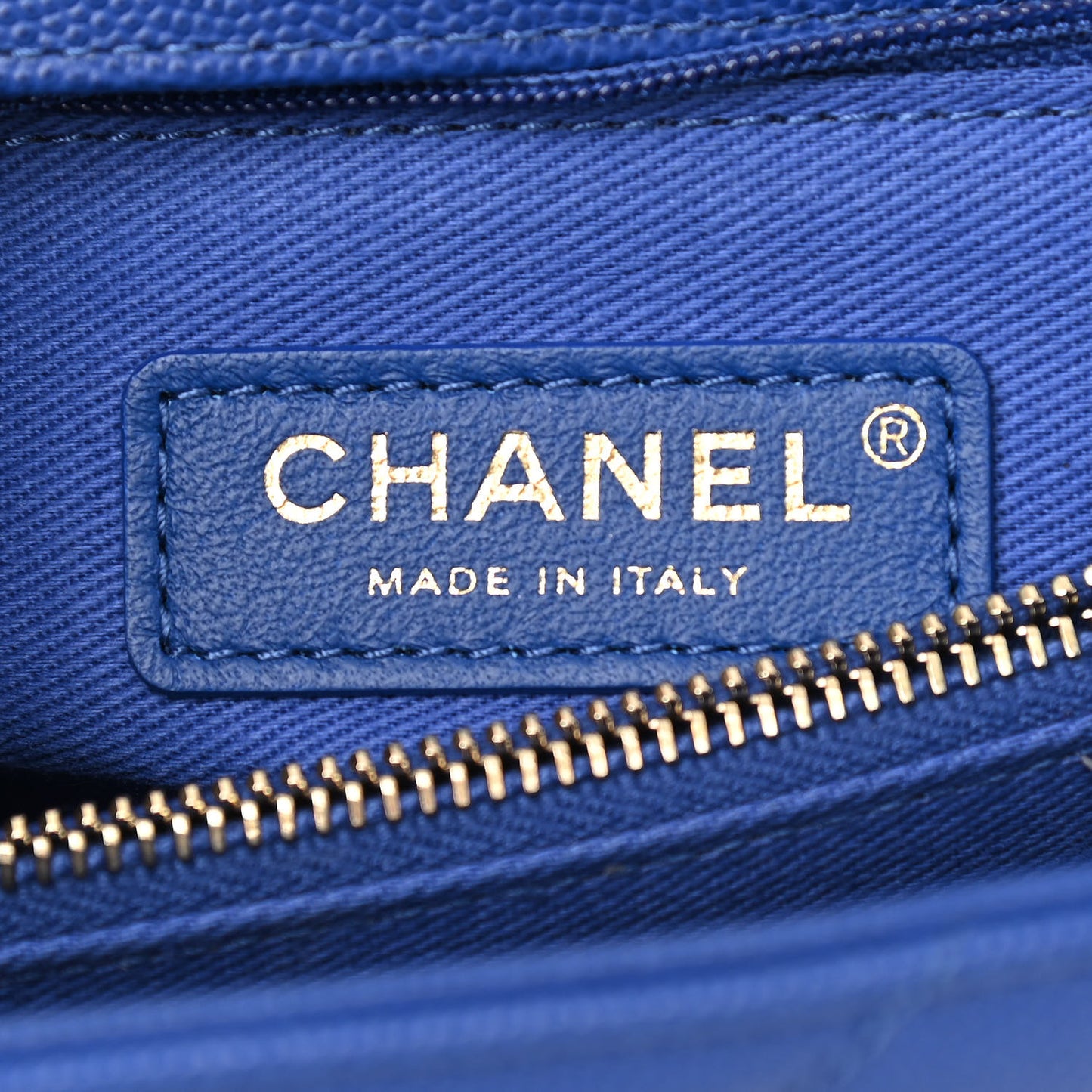 Caviar Chevron Quilted Small Coco Handle Flap Blue
