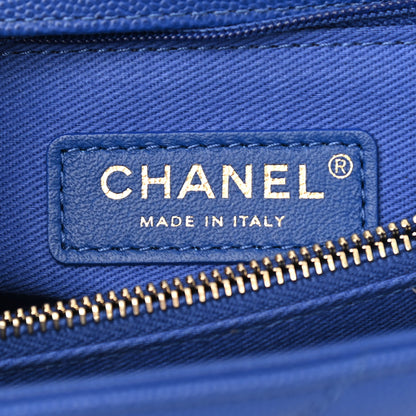 Chanel Caviar Chevron Quilted Small Coco Handle Flap Blue 6 of 11