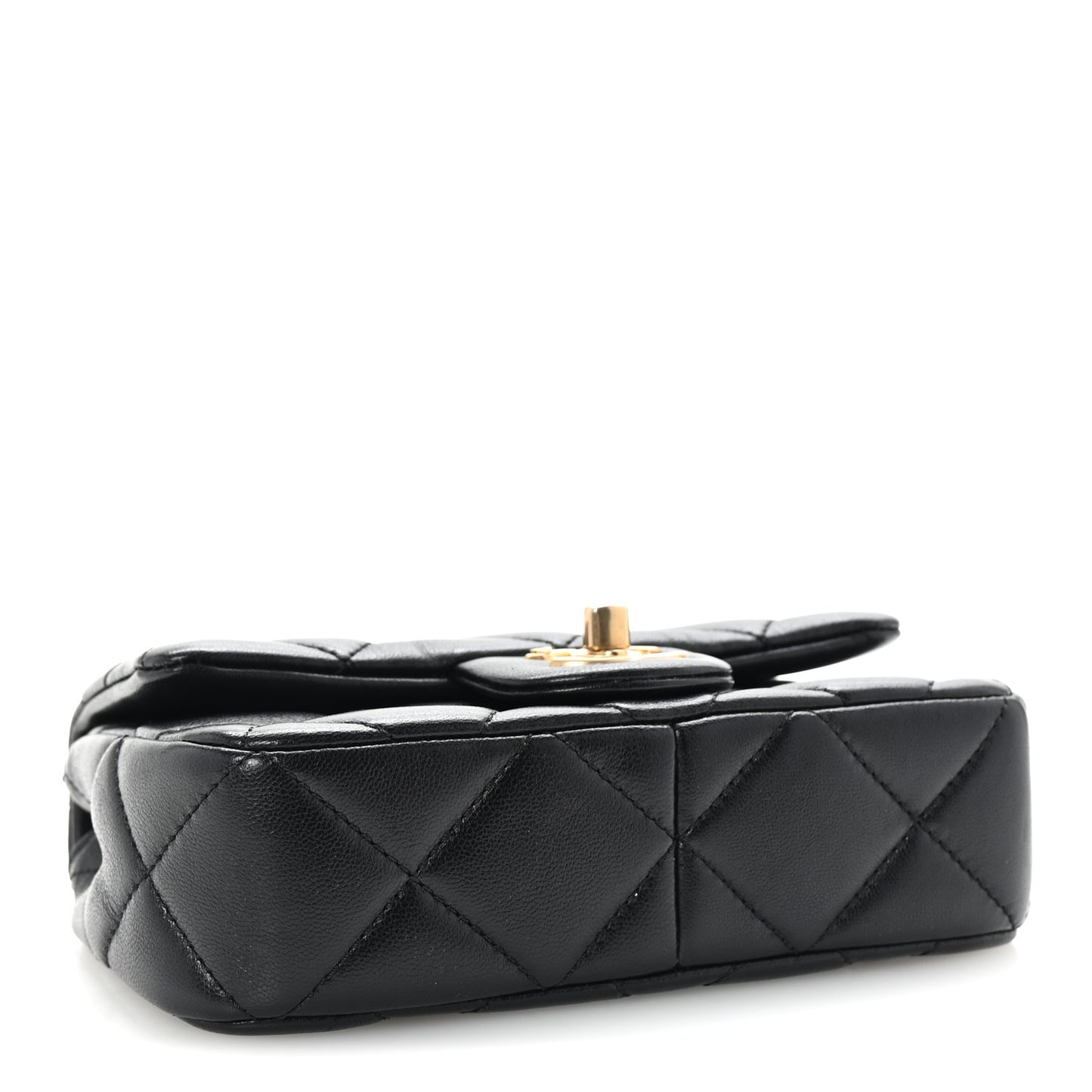 Lambskin Quilted Pearl Small Flap Black