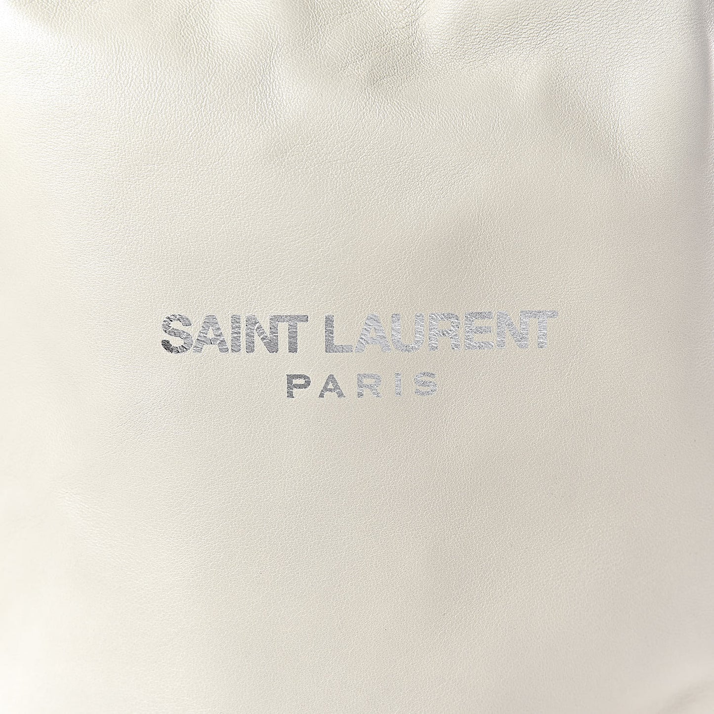 Lambskin Small Teddy Bucket Bag White