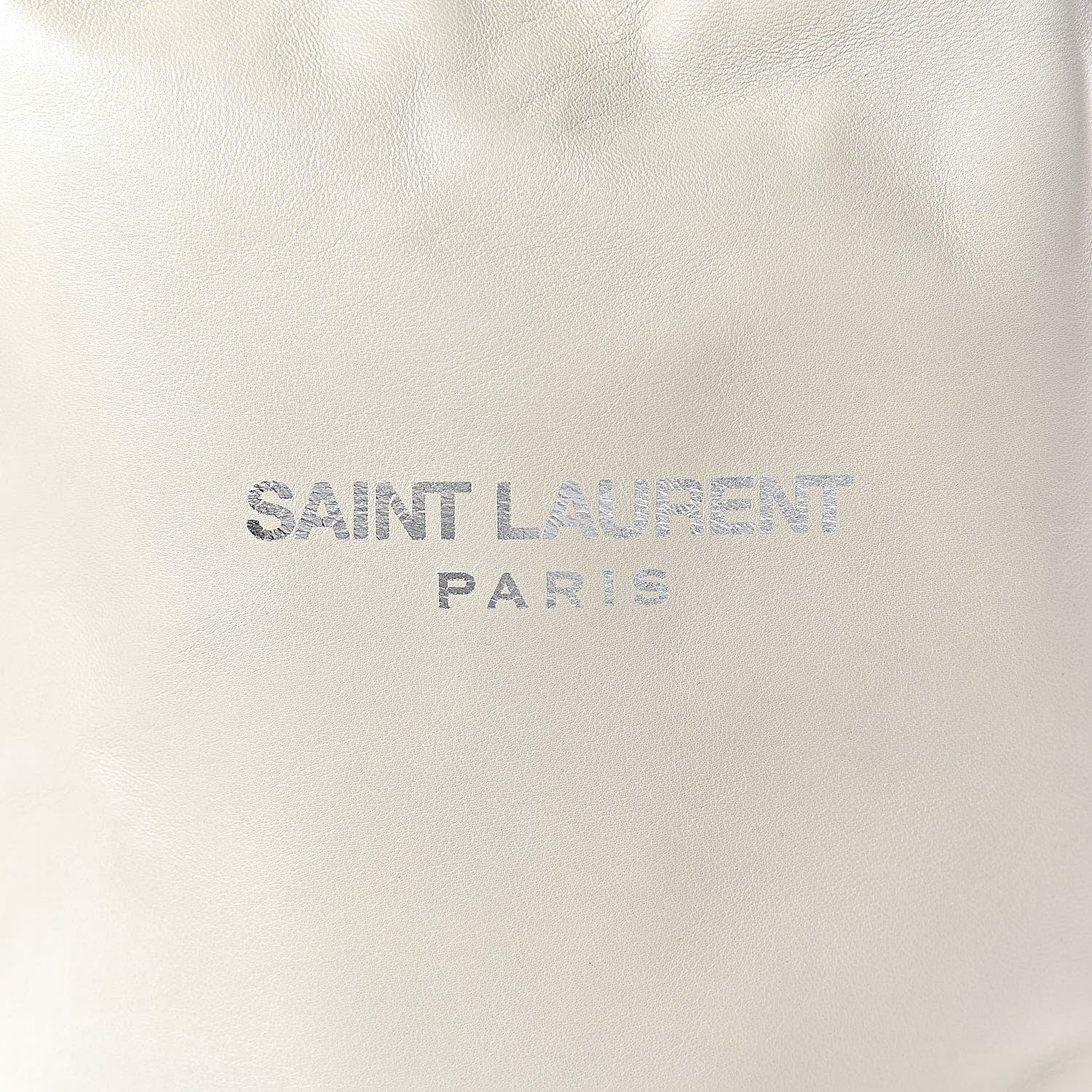 Saint Laurent Lambskin Small Teddy Bucket Bag White 9 of 10
