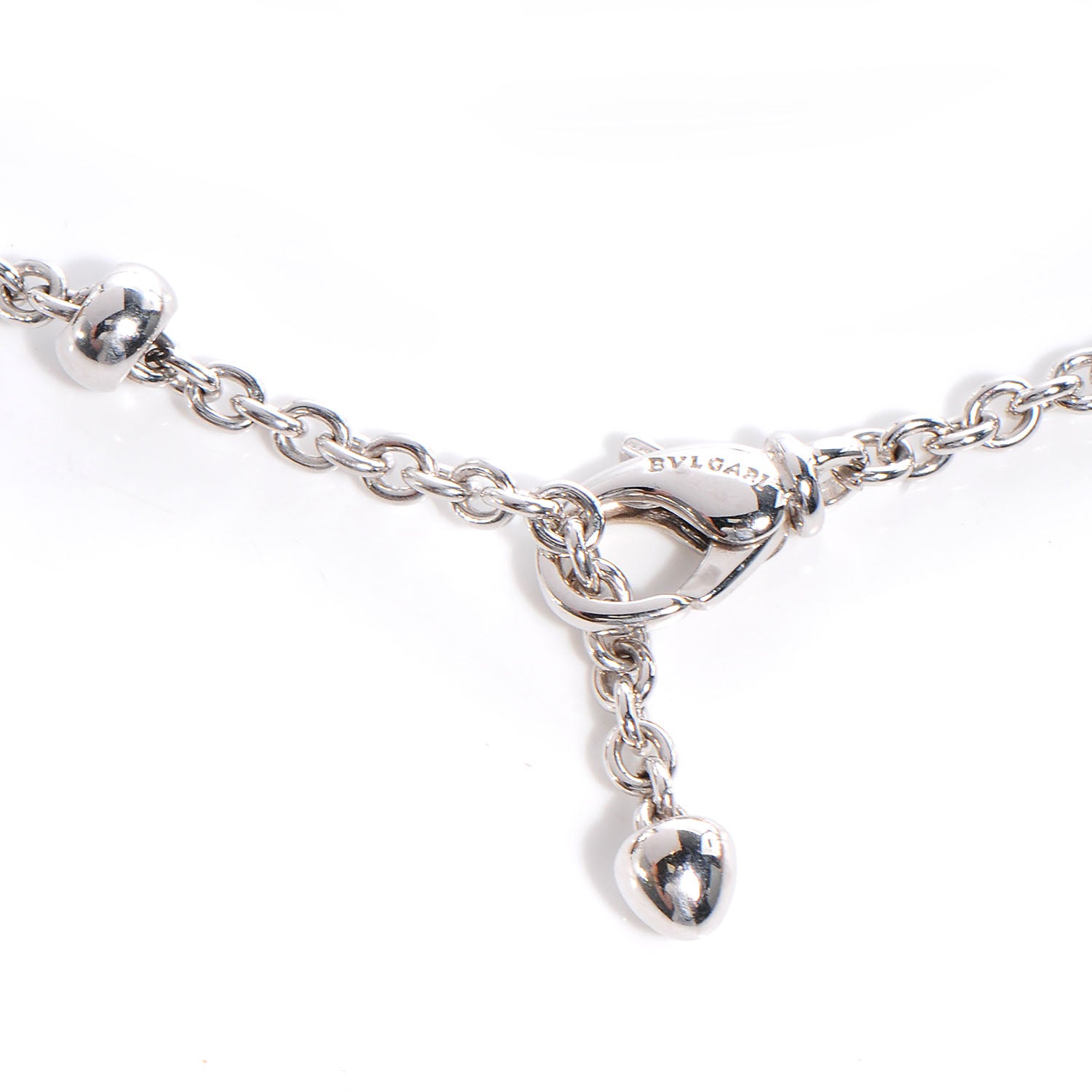 Bulgari BVLGARI Stainless Steel 18K White Gold Black Onyx Optical Illusion Pendant Necklace 4 of 6