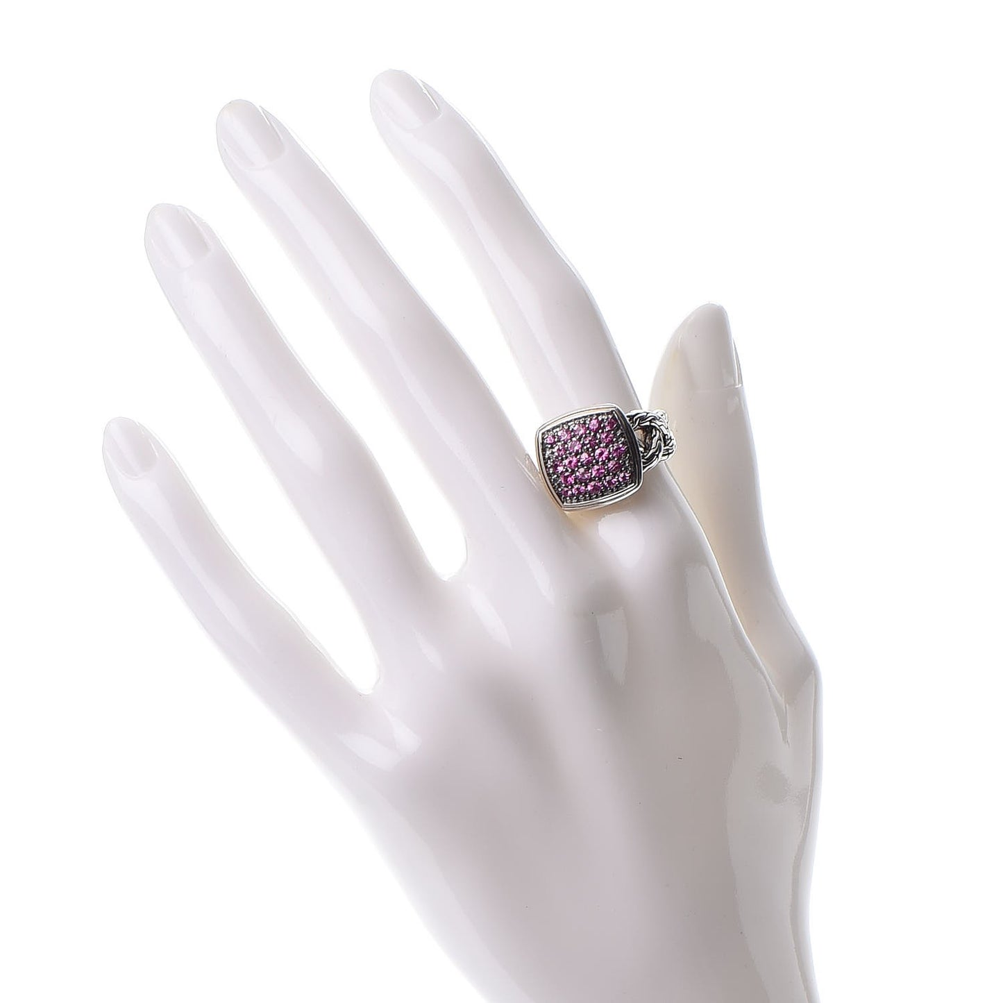 Sterling Silver Pink Sapphire Classic Chain Ring 53 6.25