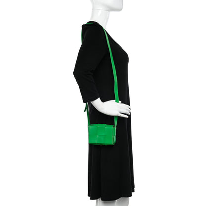 Bottega Veneta Lambskin Maxi Intrecciato Extra Mini Cassette Crossbody Bag Parakeet 2 of 10