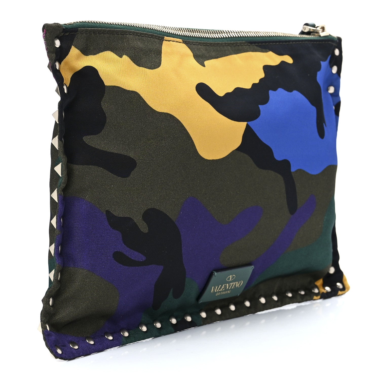 Valentino Garavani Nylon Camouflage Print Rockstud Zip Pouch Multicolor 4 of 13