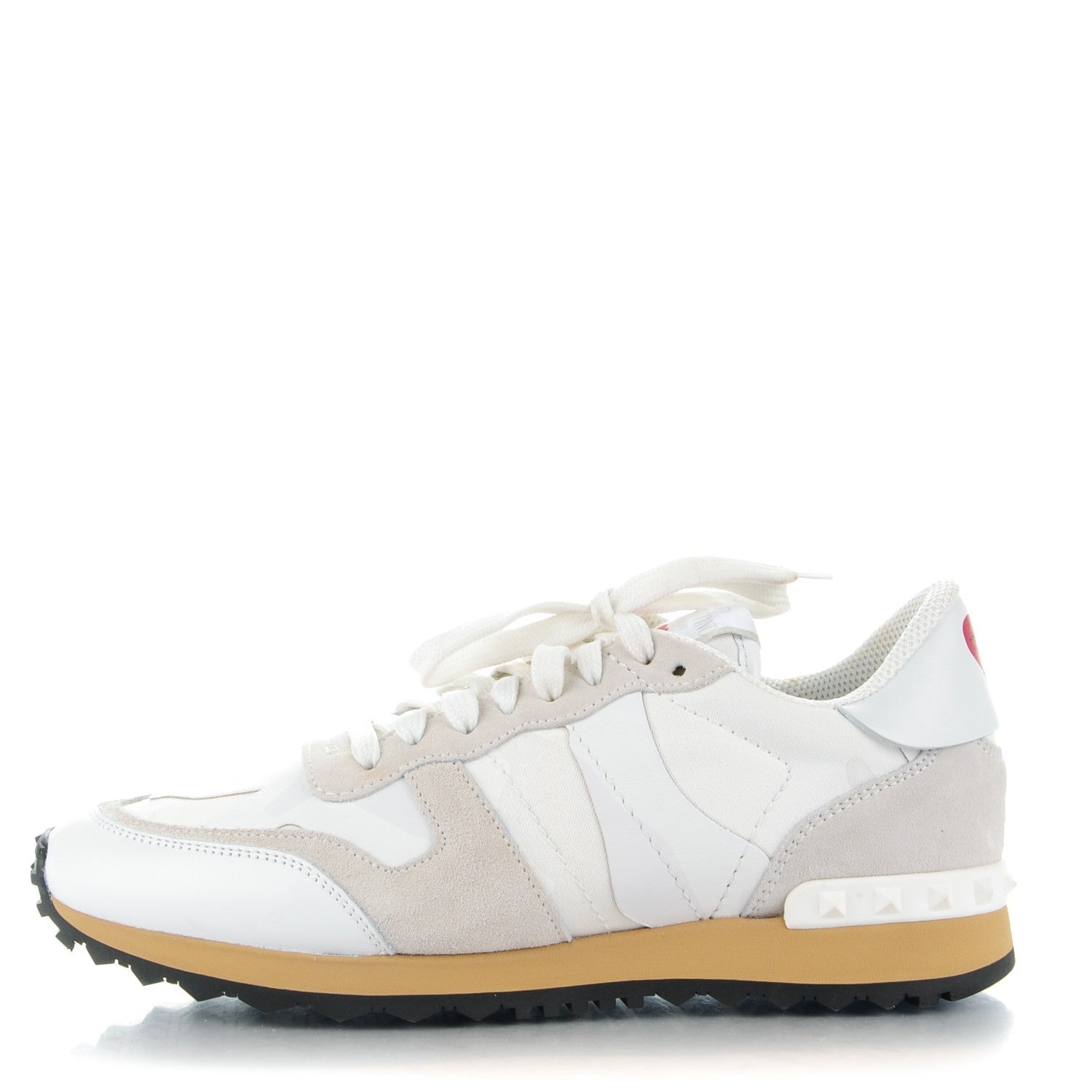 Valentino Garavani Fabric Suede L'Amour Womens Rockrunner Sneakers 39.5 White 1 of 10