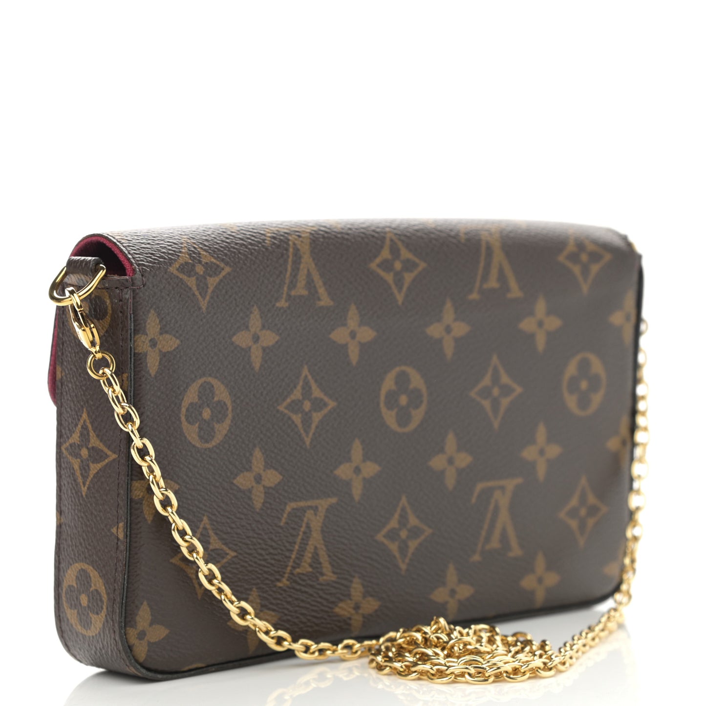 Monogram Pochette Felicie Chain Wallet Fuchsia