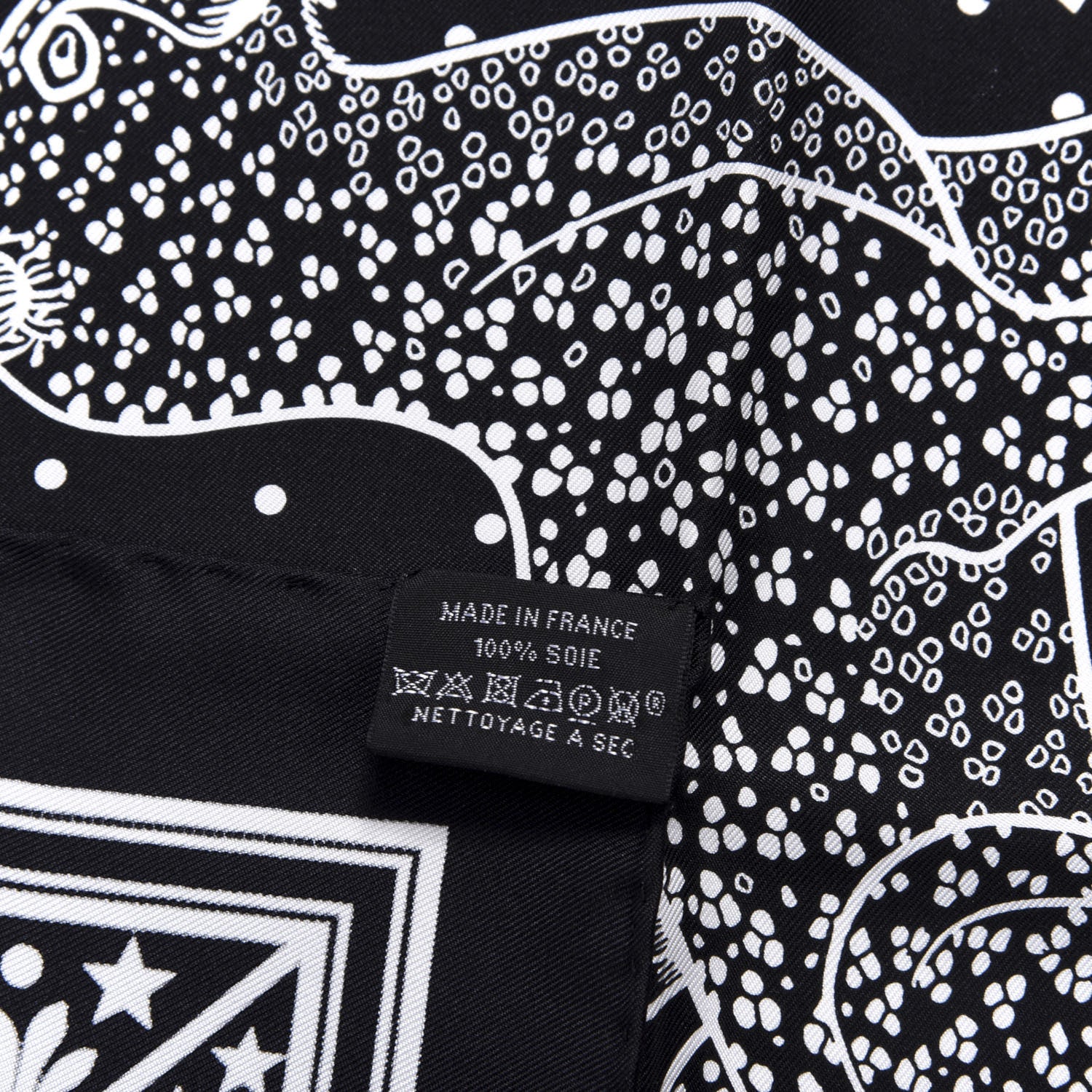 Hermes Silk Les Leopards Bandana Scarf 55 Black White 4 of 4