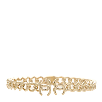 Chanel Metal CC Chain Link Choker Necklace L Gold 1 of 5