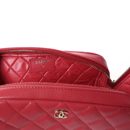 Chanel Caviar Quilted Toiletry Case With Chain Dark Pink 6 of 8