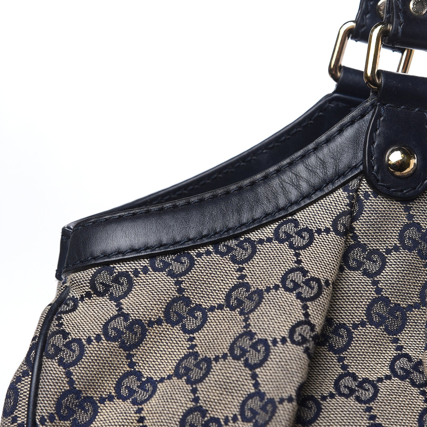 Monogram Calfskin Large Sukey Tote Beige Blue
