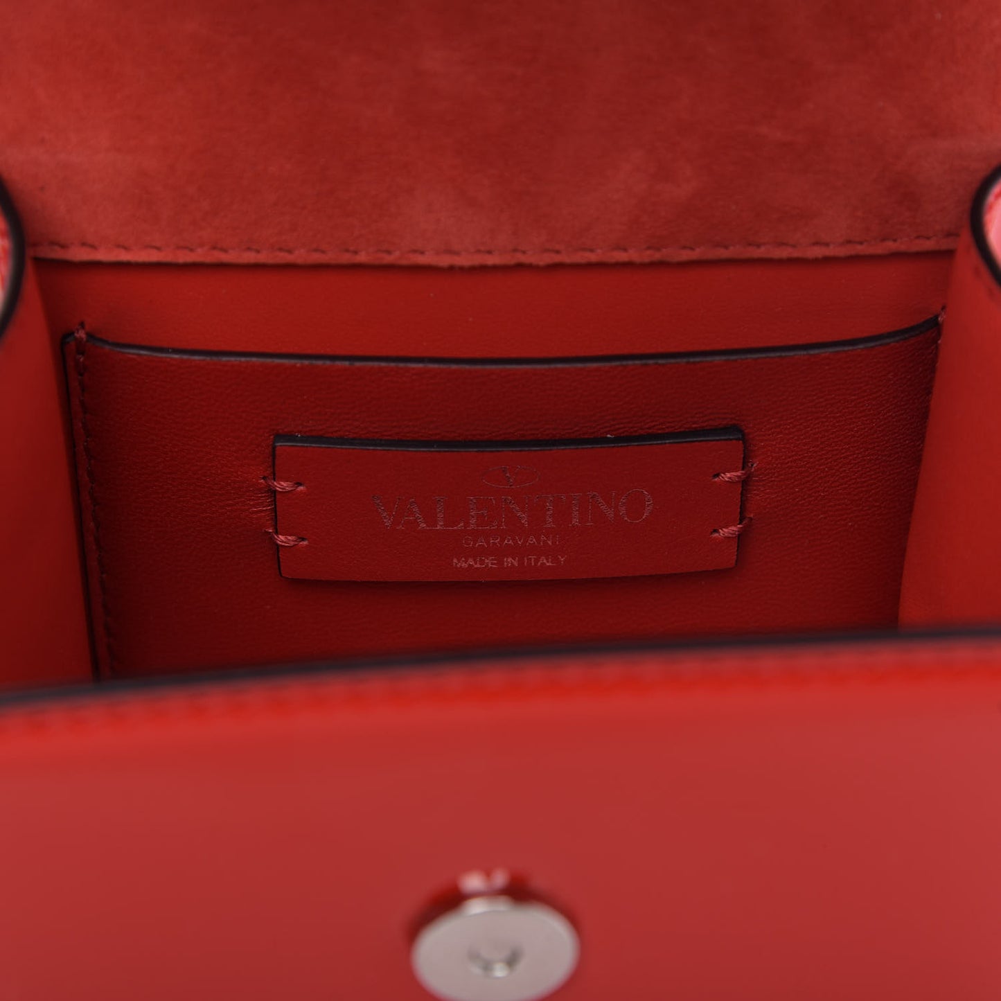 Patent Micro VSling Shoulder Bag Cerise Rouge Pur