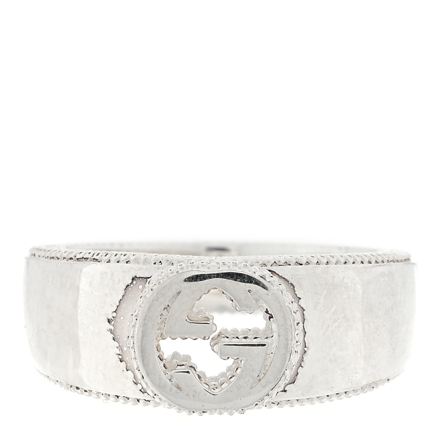 Gucci Sterling Silver GG Ring 54 6.75 1 of 4