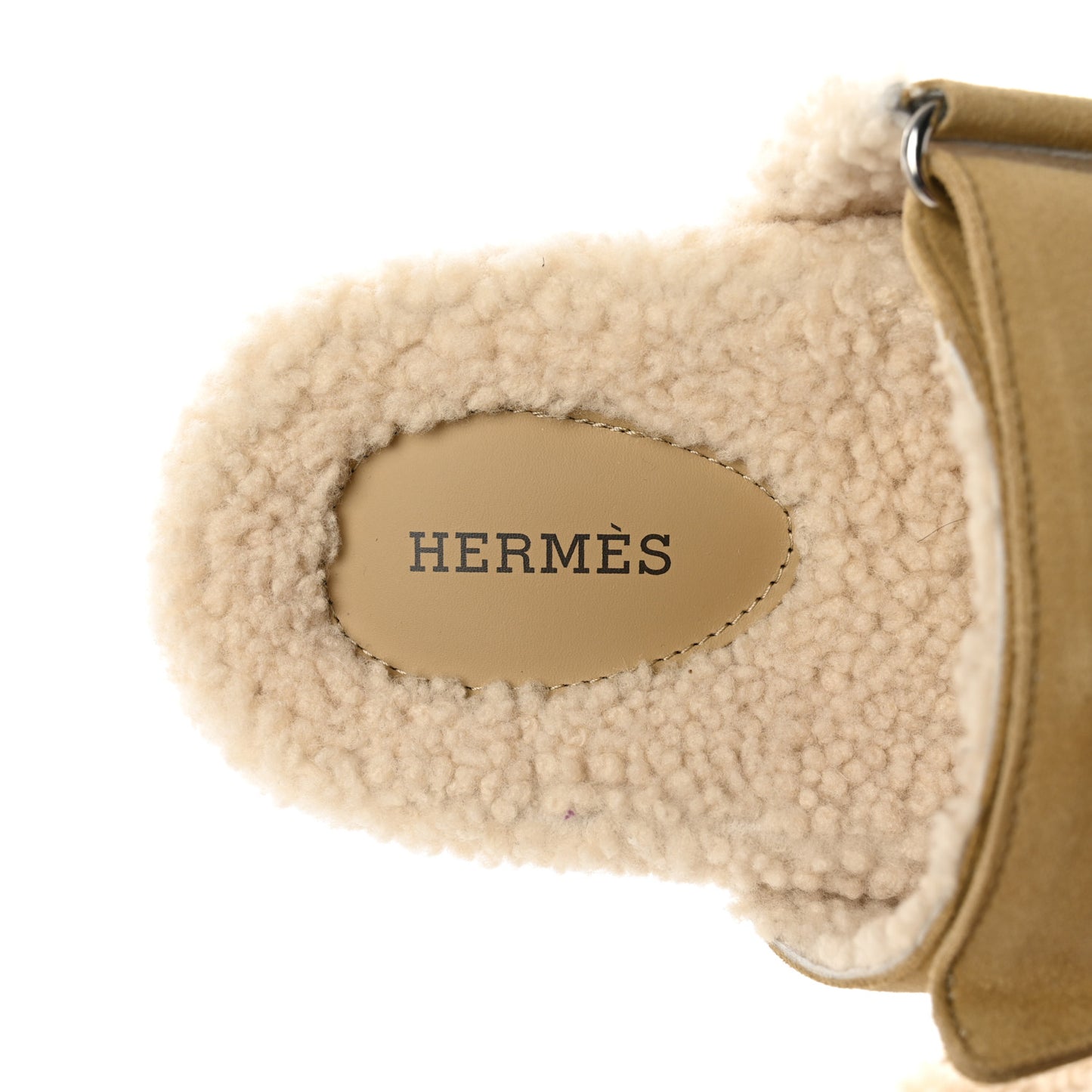 Suede Goatskin Woolskin Womens Chypre Sandals 36 Beige Albatre Ecru