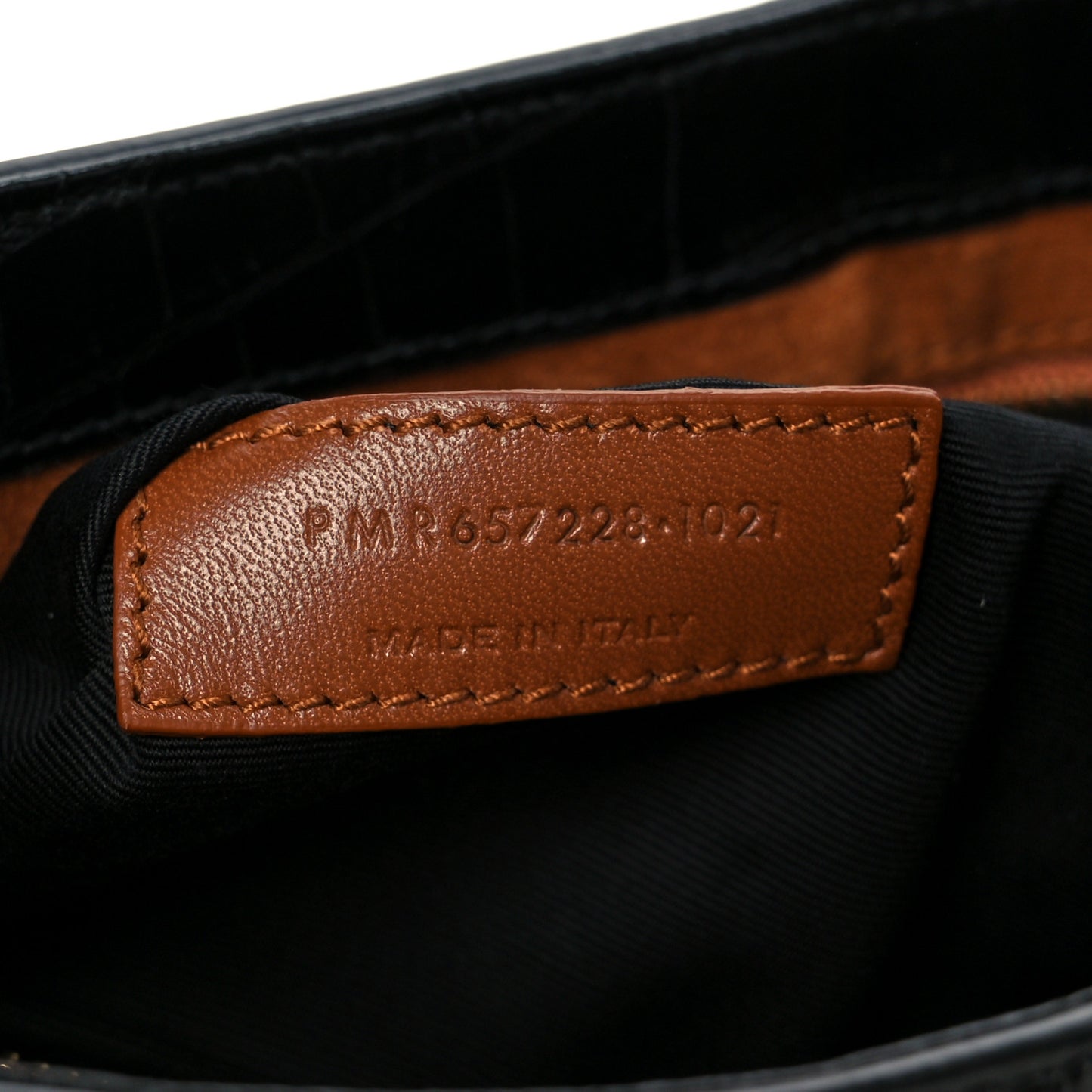 Calfskin Crocodile Embossed Le 5 A 7 Hobo Black