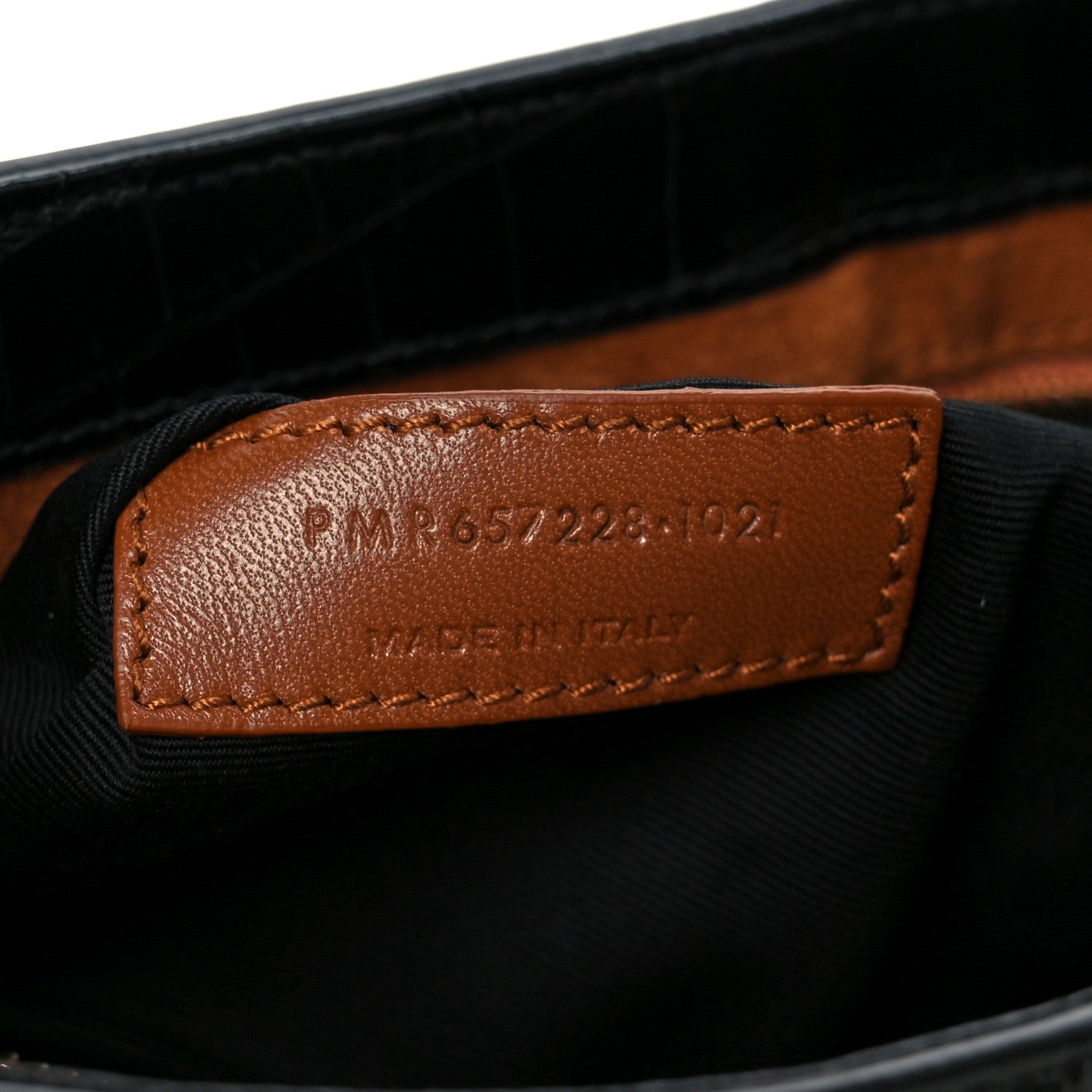 Saint Laurent Calfskin Crocodile Embossed Le 5 A 7 Hobo Black 7 of 11