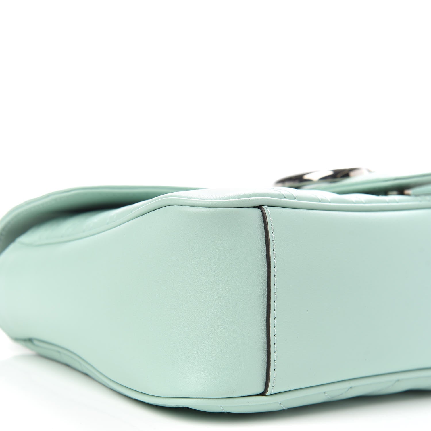 Gucci Calfskin Matelasse Small GG Marmont Shoulder Bag Water Green 10 of 12