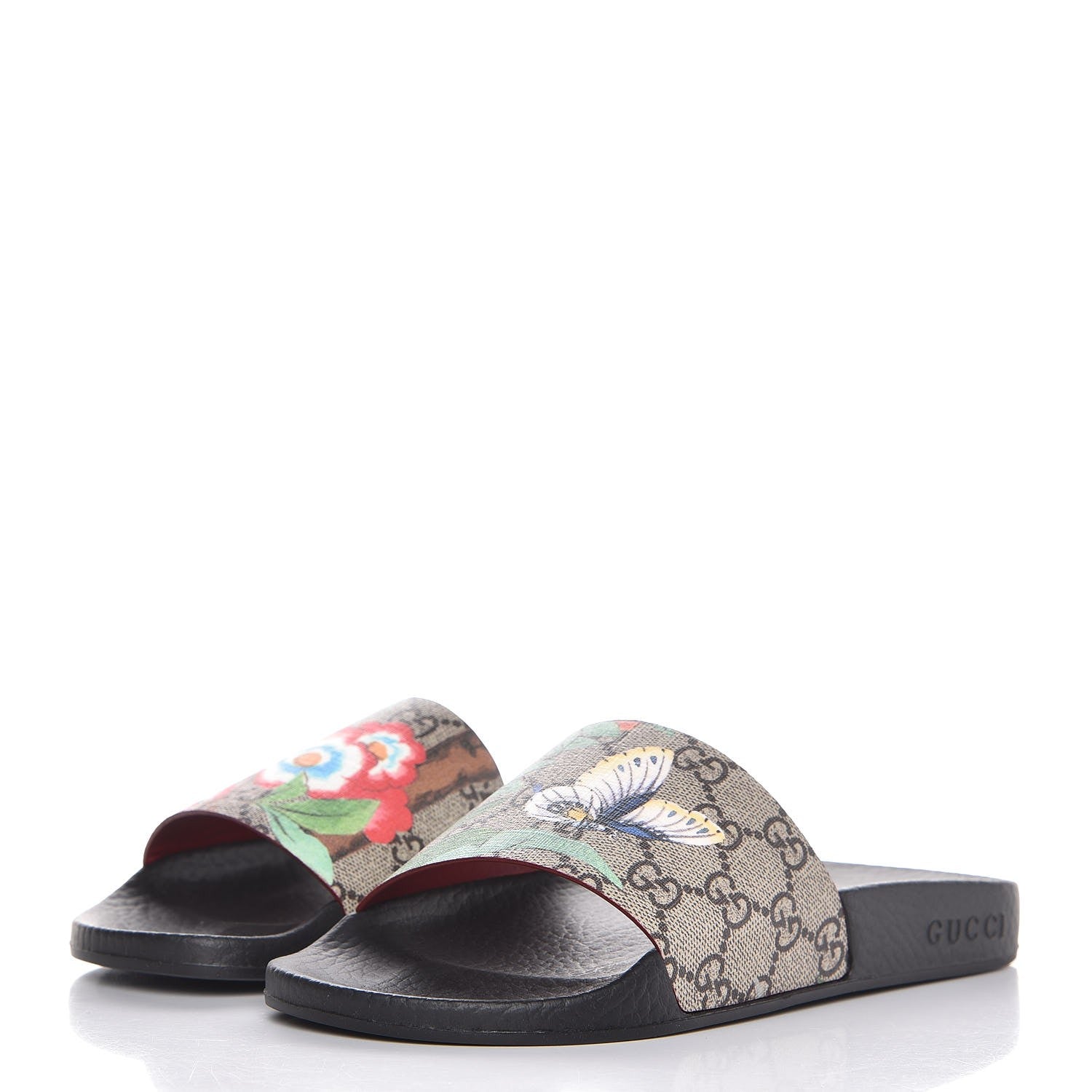 Gucci GG Supreme Monogram Tian Womens Slide Sandals 36 Beige Multicolor 3 of 10