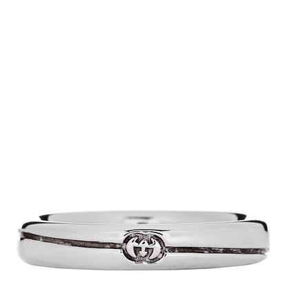 Gucci Sterling Silver Interlocking G Narrow Band Ring 56 7.75 1 of 5