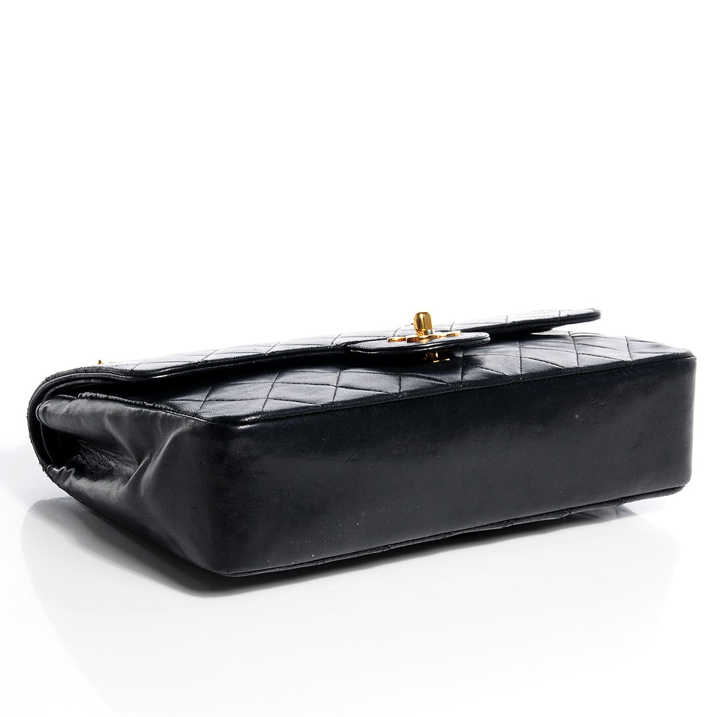 Lambskin Medium Double Flap Black
