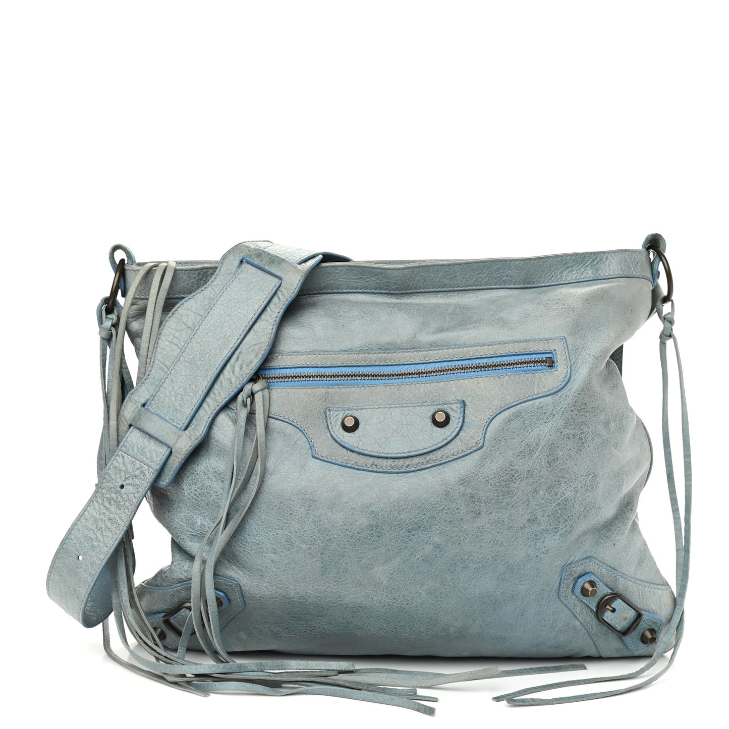 Chevre Classic Hardware Flat Messenger Sky Blue