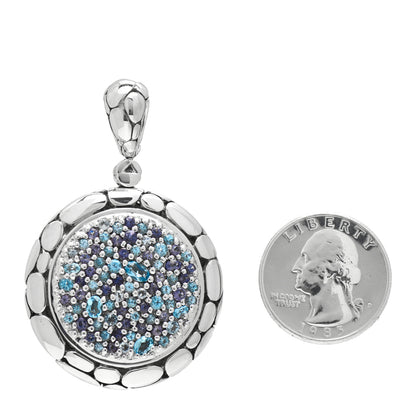 John Hardy Sterling Silver Blue Topaz Iolite Kali Pendant 2 of 3