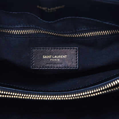 Saint Laurent Calfskin Y Quilted Monogram Medium Loulou Chain Satchel Black 8 of 11