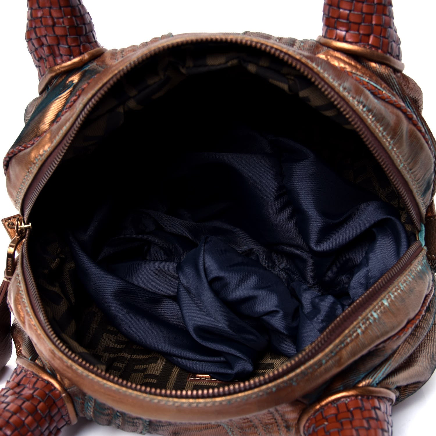 Fendi Nappa Fortuny Hologram Spy Bowler Tobacco Oro Ambrato 4 of 4