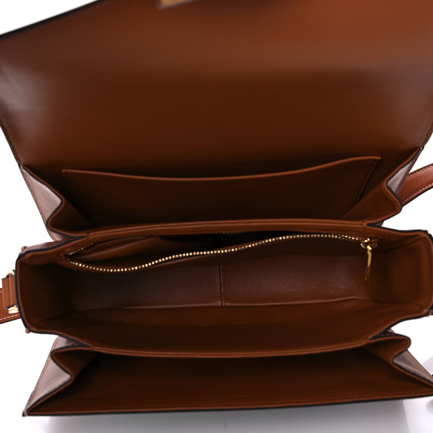 Celine Textile Natural Calfskin Classique Triomphe Khaki Tan 4 of 9