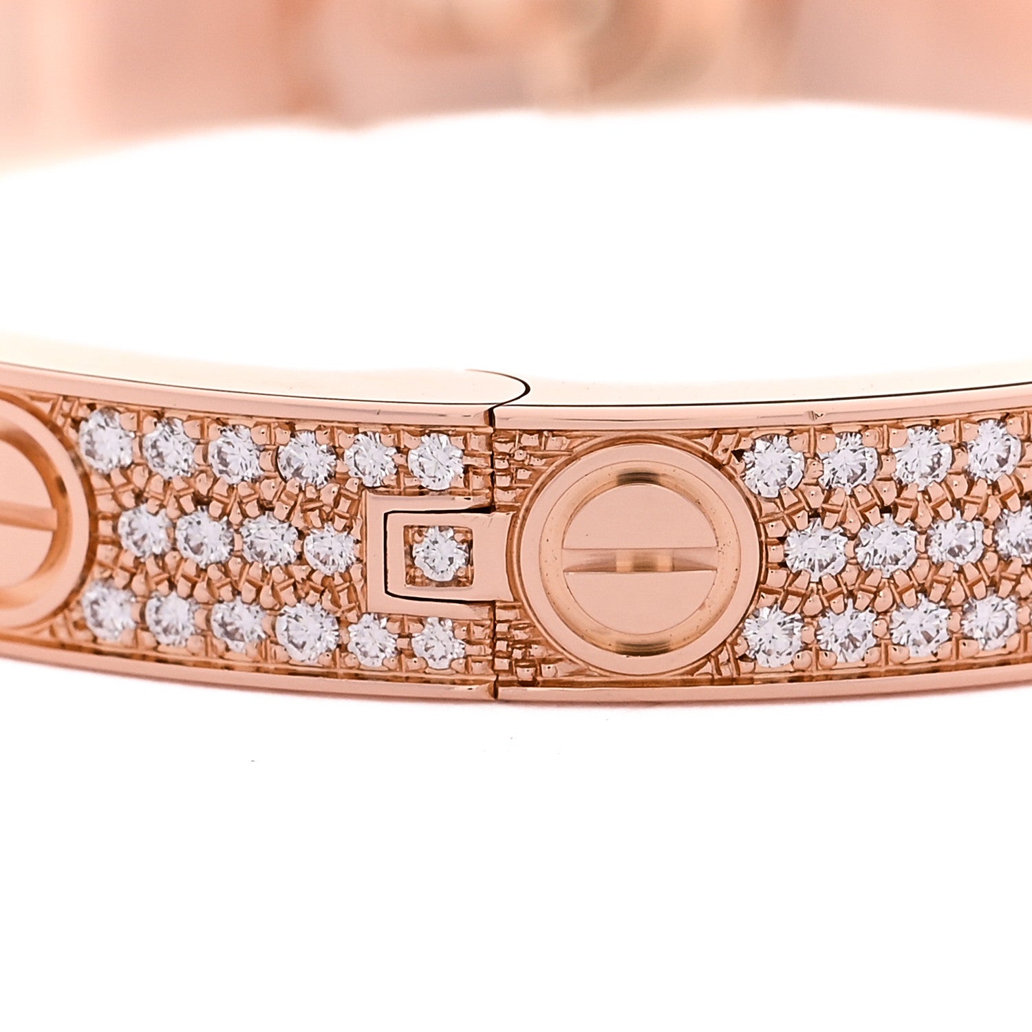 Cartier 18K Pink Gold Diamond LOVE Paved Bracelet 16 5 of 7