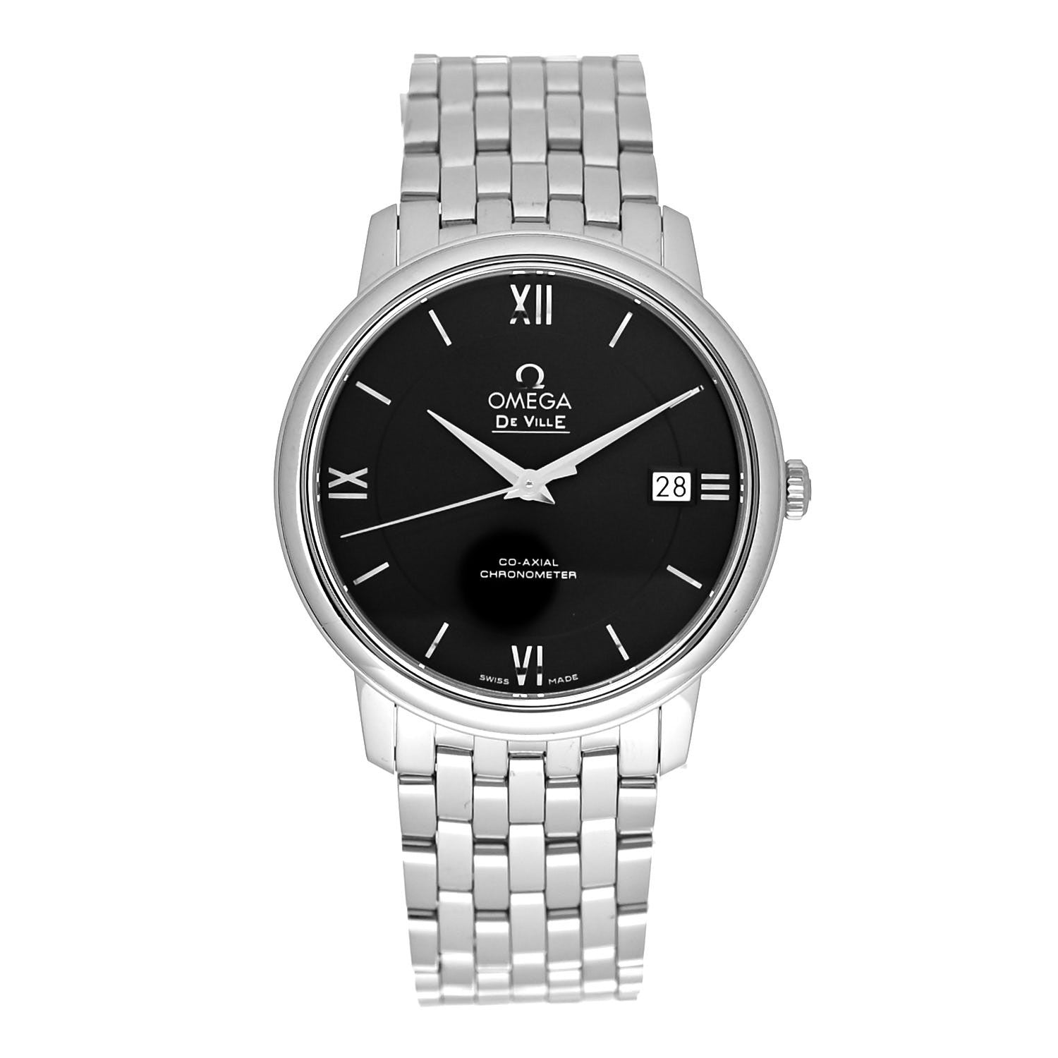 Omega Stainless Steel 37mm De Ville Prestige Co-Axial Automatic Watch Black 424.10.40.20.01.001 1 of 5