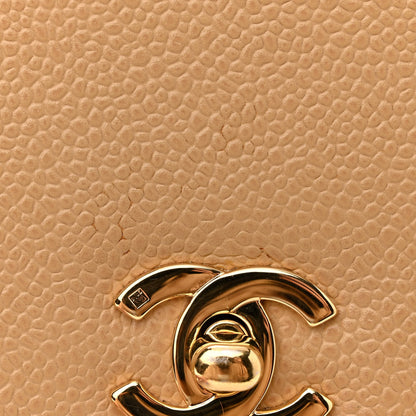 Chanel Caviar Flap Shoulder Bag Beige 12 of 14