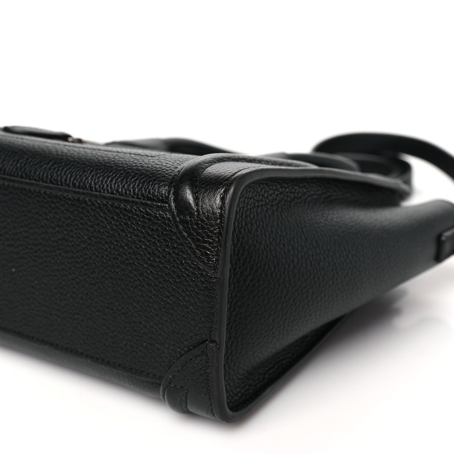 Drummed Calfskin Nano Luggage Black