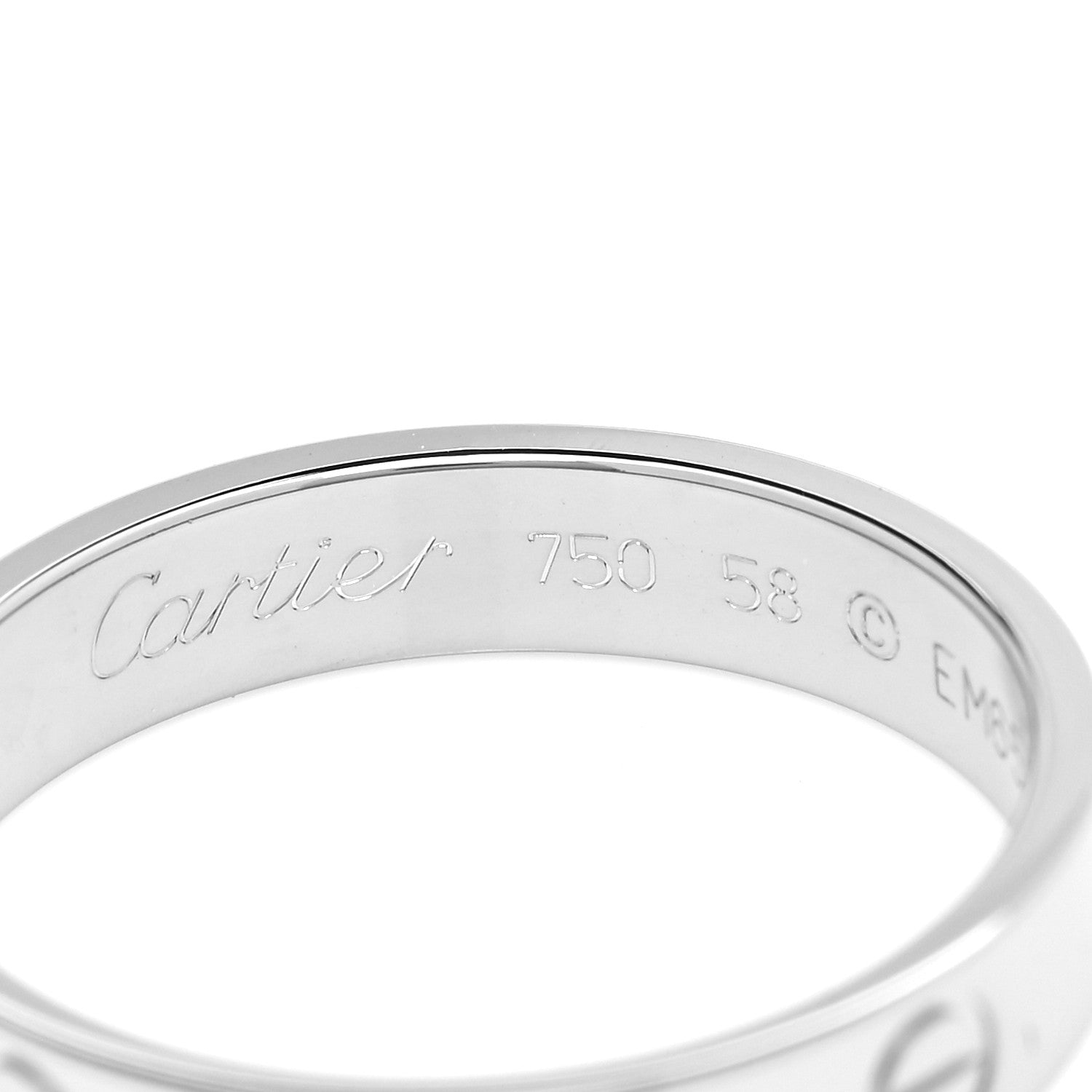 Cartier 18K White Gold 3.5mm LOVE Wedding Band Ring 58 8.5 4 of 5