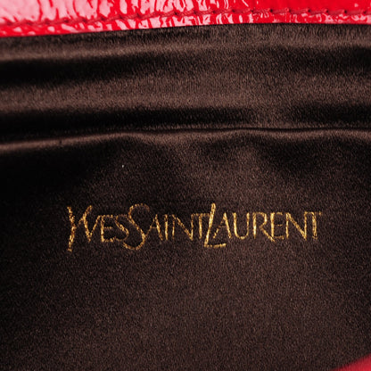 Saint Laurent Textured Patent Monogram Large Belle De Jour Clutch Red 6 of 9