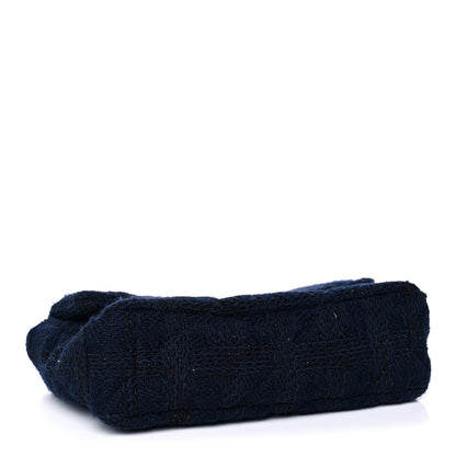 Chanel Tweed Quilted Large Chanel 19 Flap Navy Blue 3 of 12