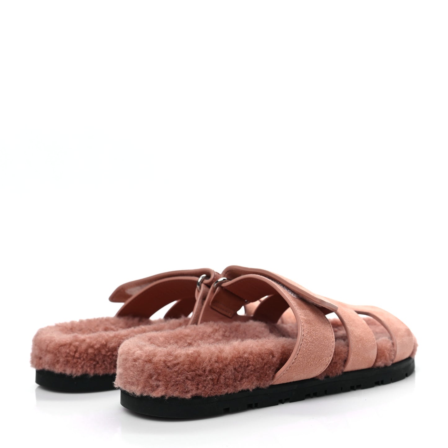 Suede Goatskin Woolskin Womens Chypre Sandals 35.5 Rose Aube