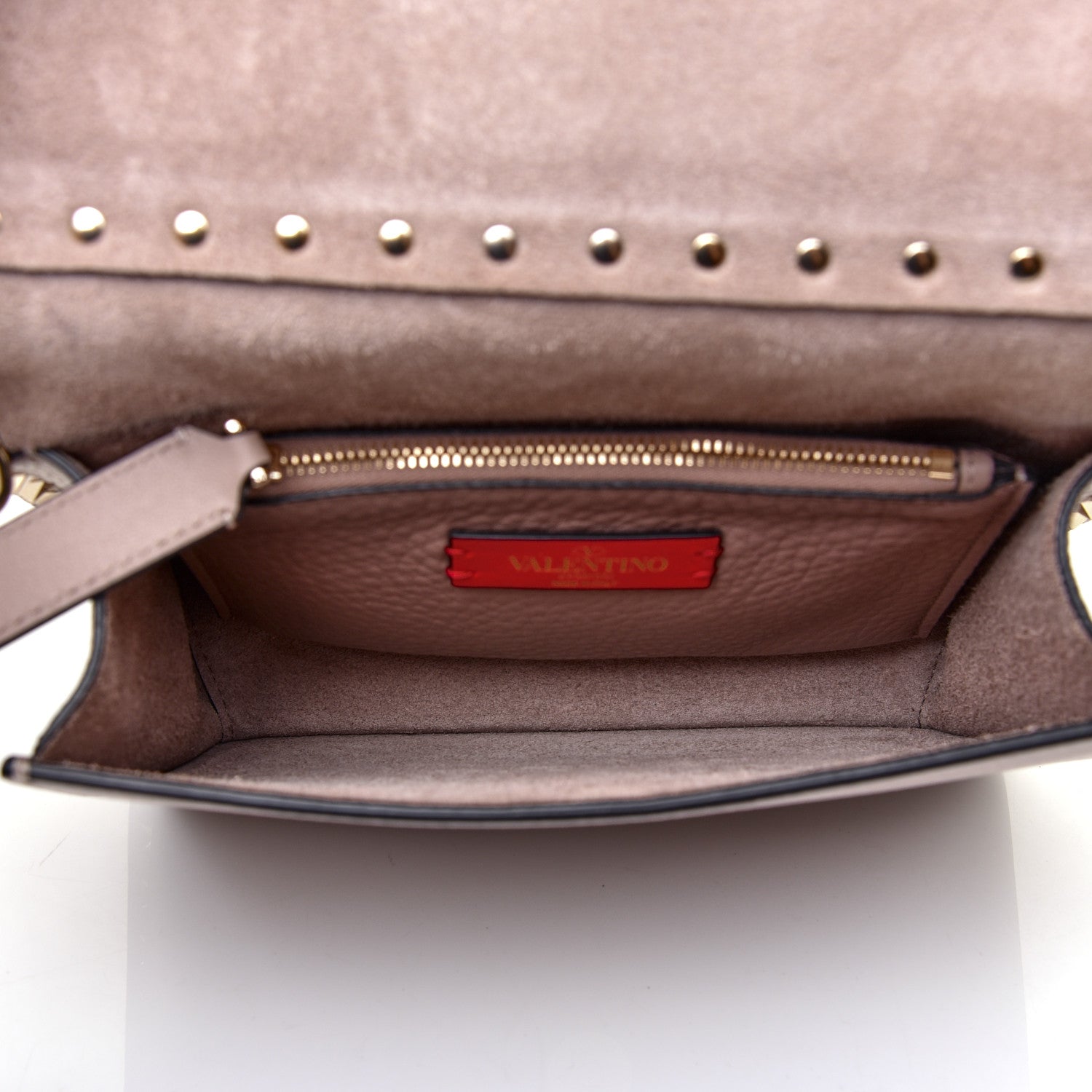 Valentino Garavani Pebbled Calfskin Rockstud Side Slip Crossbody Poudre 5 of 9