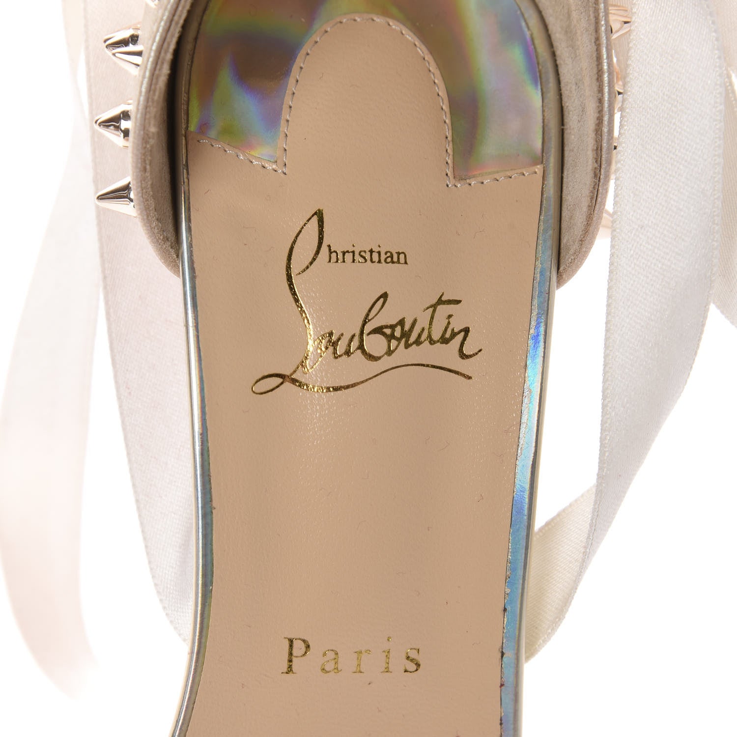 Christian Louboutin PVC Specchio Nappa Laser Barbarissima Sandals 41 Nude 7 of 9