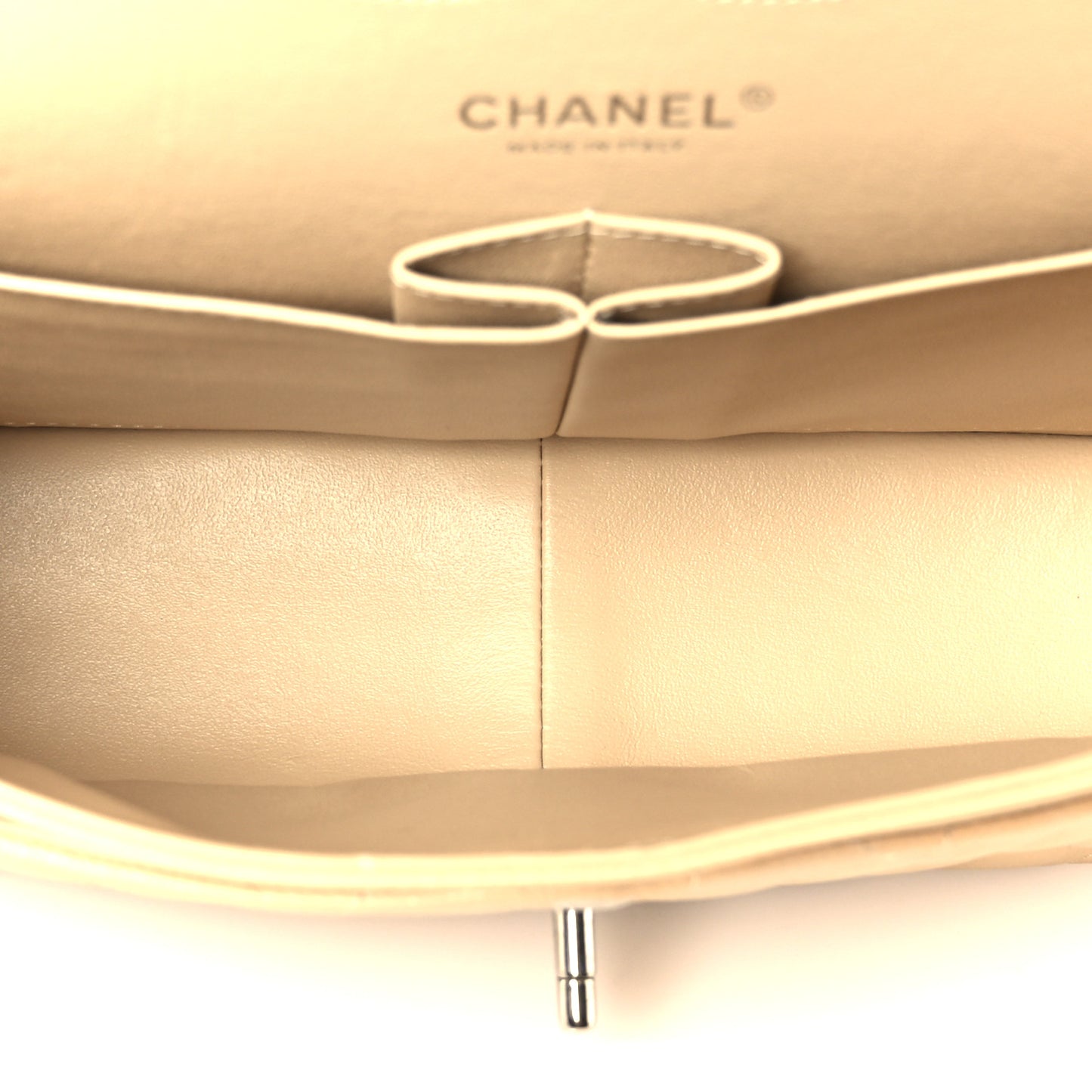 Caviar Quilted Jumbo Double Flap Beige