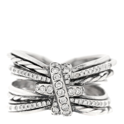 David Yurman Sterling Silver Diamond Angelika Maltese Ring 50 5.5 1 of 5
