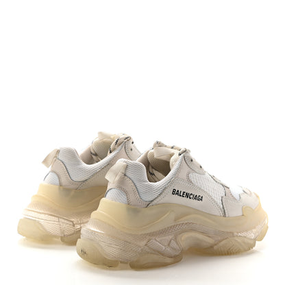 Balenciaga Fabric Mesh Clear Sole Womens Triple S Sneakers 37 White 4 of 21