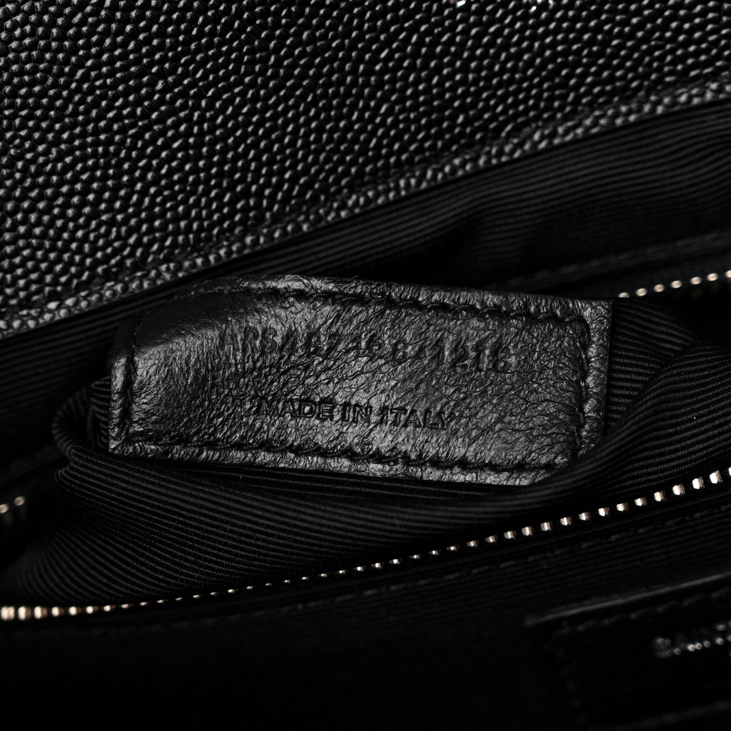 Grain De Poudre Textured Mixed Matelasse Large Triquilt Monogram Satchel Black