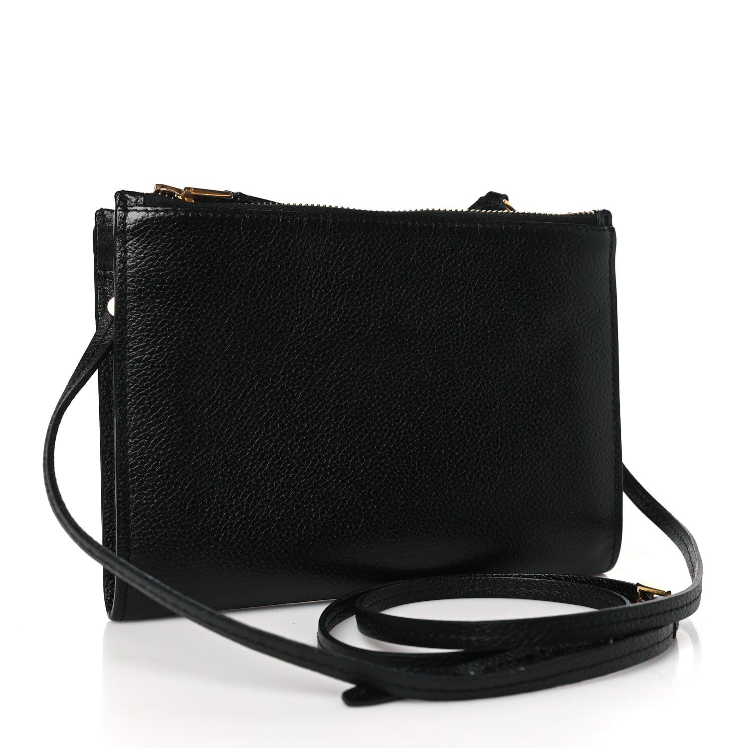 Tom Ford Pebbled Calfskin Triple Zip Crossbody Bag Black 3 of 9
