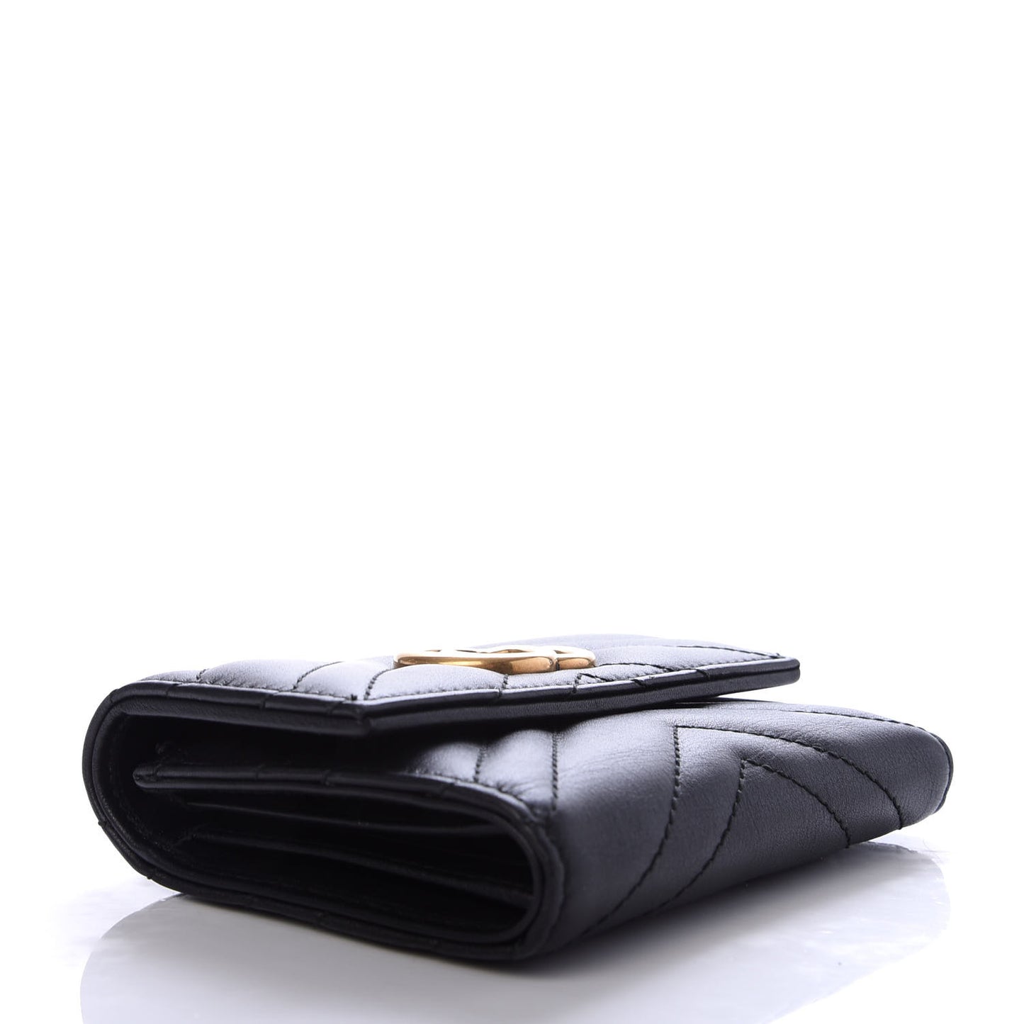 Calfskin Matelasse GG Marmont Wallet Black