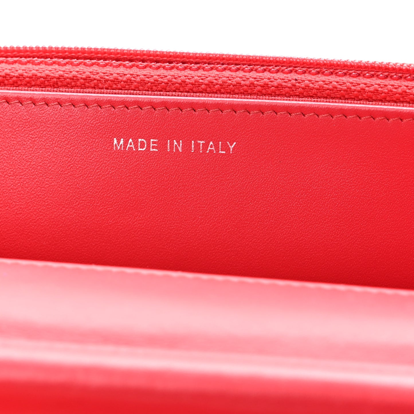 Patent Calfskin Quilted Boy Wallet On Chain WOC Red