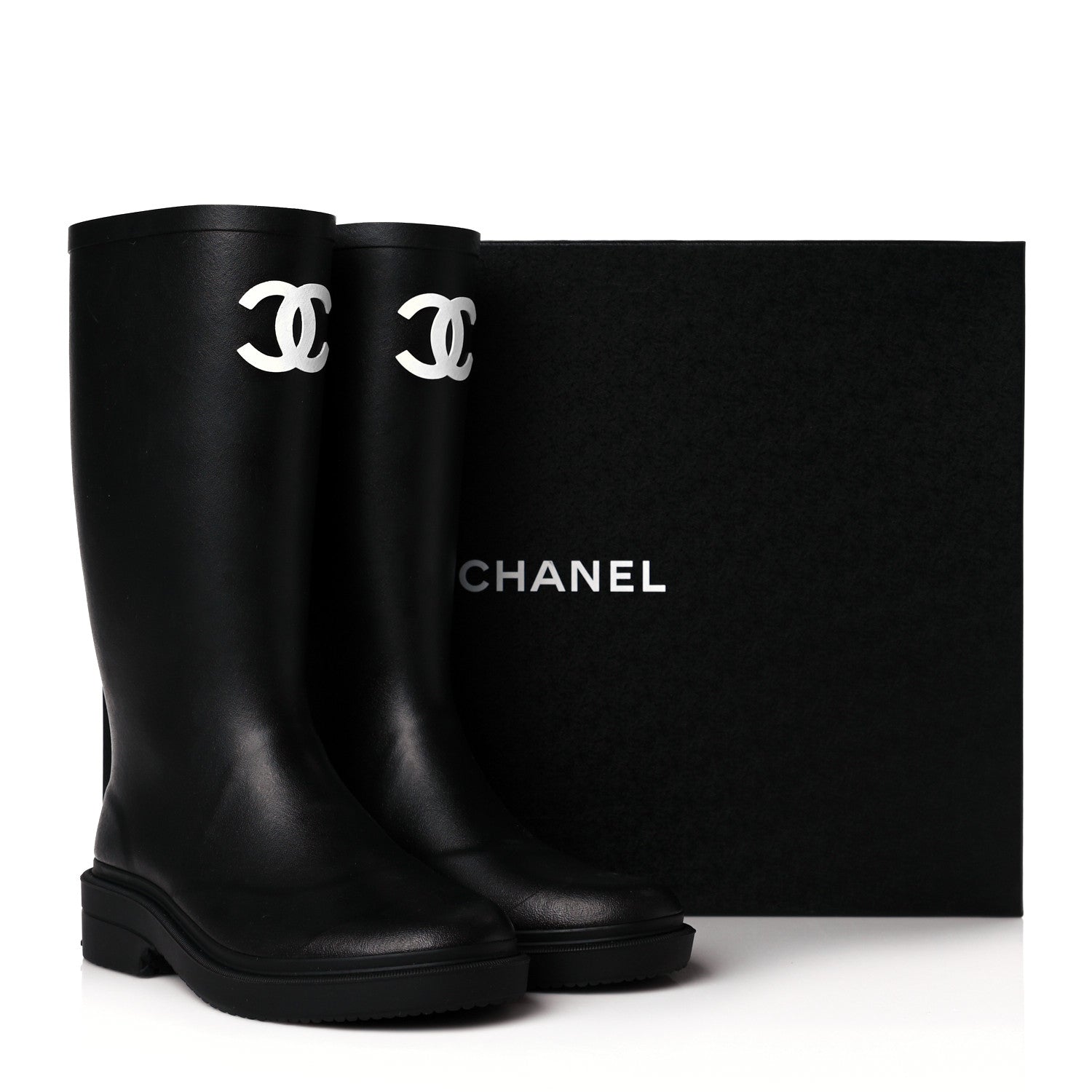 Chanel Caoutchouk CC High Boots 36 Black 9 of 9