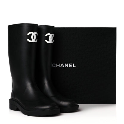 Chanel Caoutchouk CC High Boots 36 Black 9 of 9